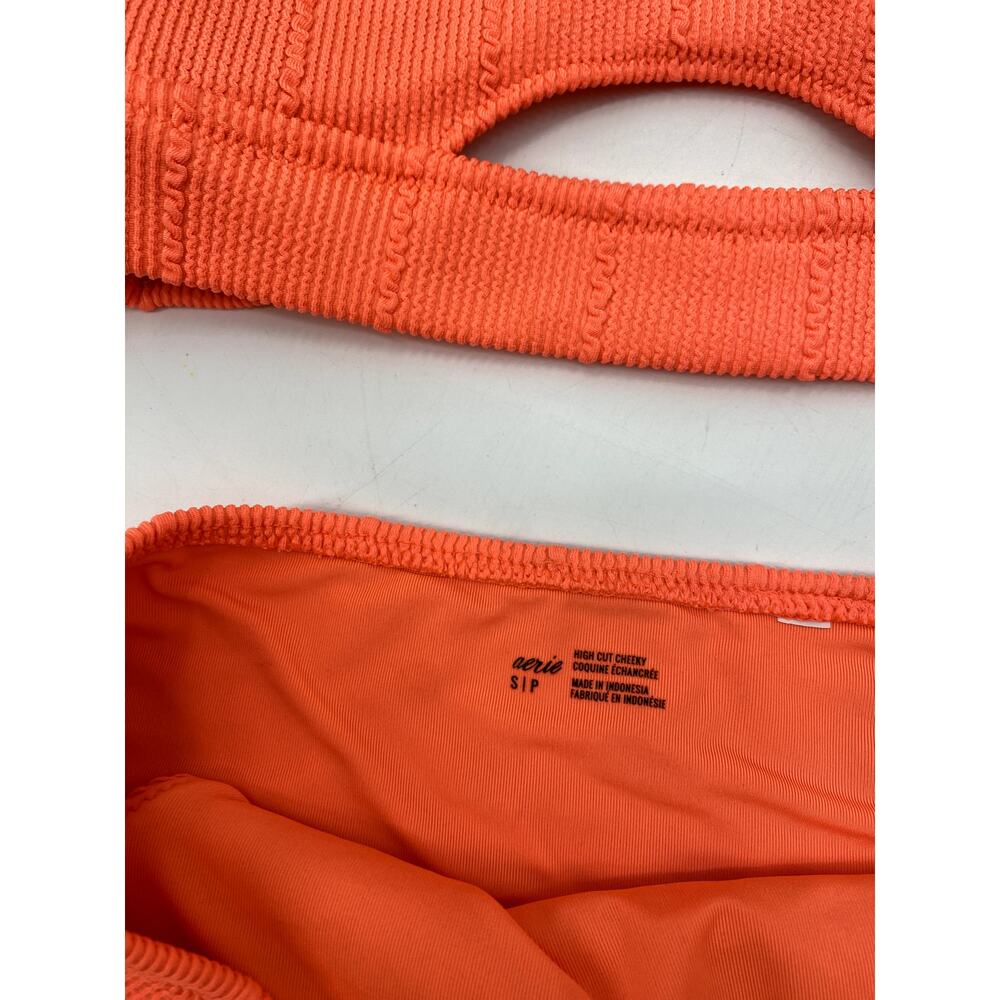 Aerie bright orange high waisted bikini S/XS - Picture 3 of 5